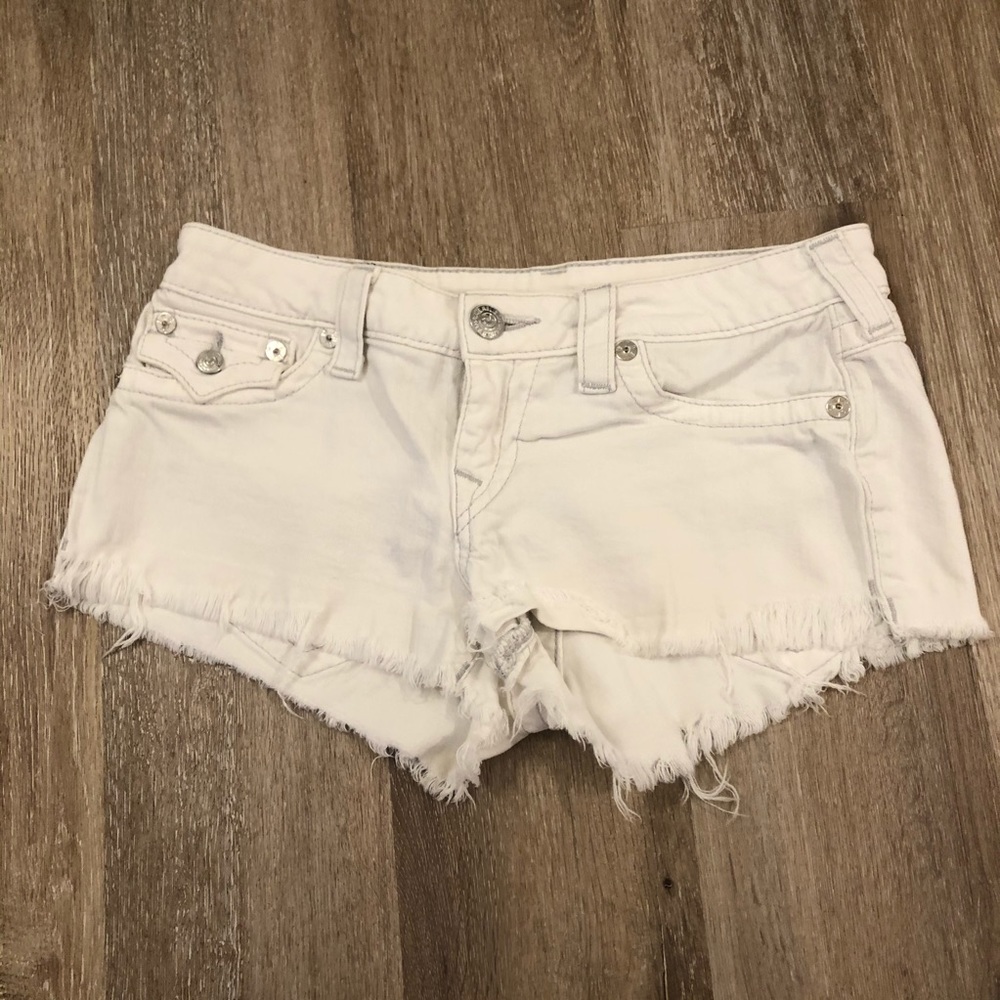 True Religion Light Wash Denim Shorts